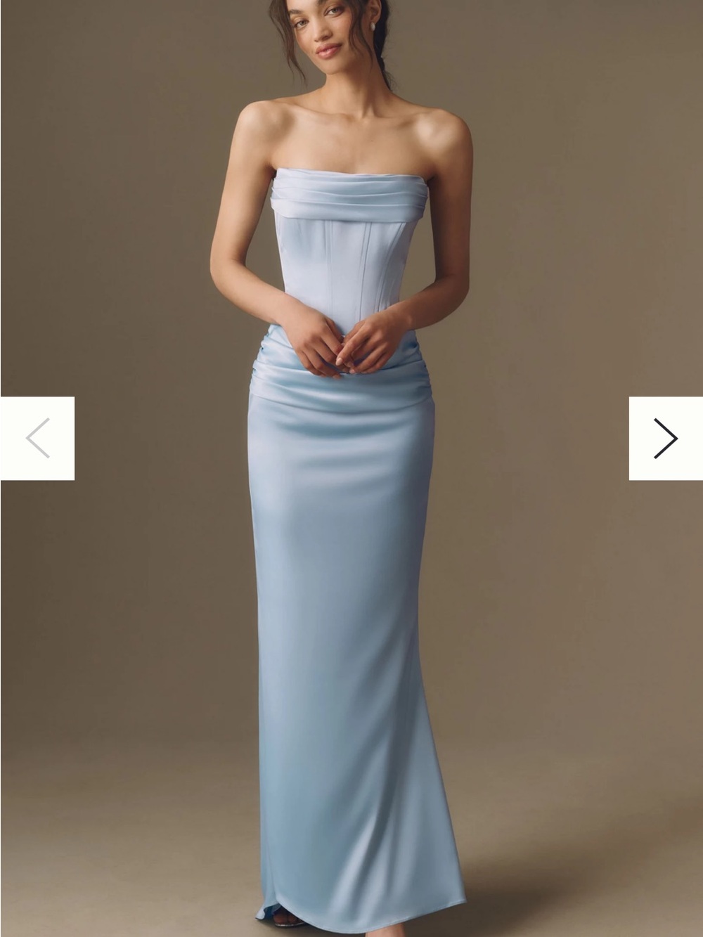 Anthropologie Strapless Powder Blue Dress